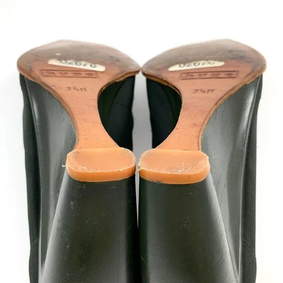 ❌SOLD❌ Vintage 90's HYPE Spain dark green wedge square toe shoes - Picture 10 of 13